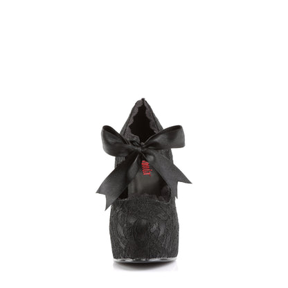 DEMON-11 5" Concealed PF MJ Pump w/ Lace Overlay & Bow