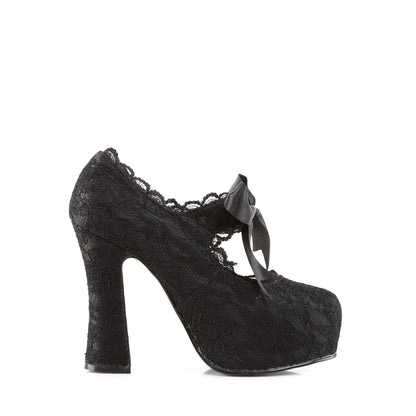 DEMON-11 5" Concealed PF MJ Pump w/ Lace Overlay & Bow