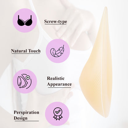 Silicone Breast Forms Massilicone prosthesis mastectomy recovery surgery L-shaped medical grade soft realistic replacement underarm extension asymmetrical left right post cancer survivor pocketed bra crossdresser transgender cosplaytectomy L-shaped, crossdressers, transgender, cosplay, etc