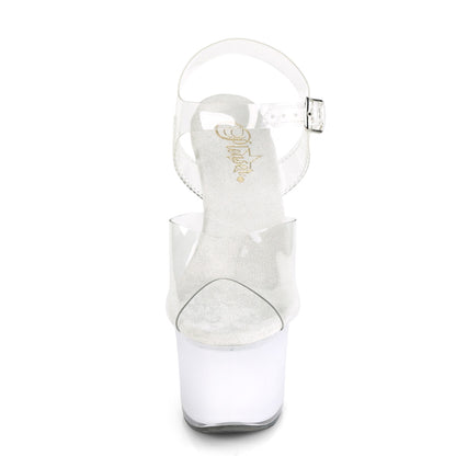 DISCOLITE-708 7" Heel, 2 3/4" PF LED Illuminated Ankle Strap Sandal