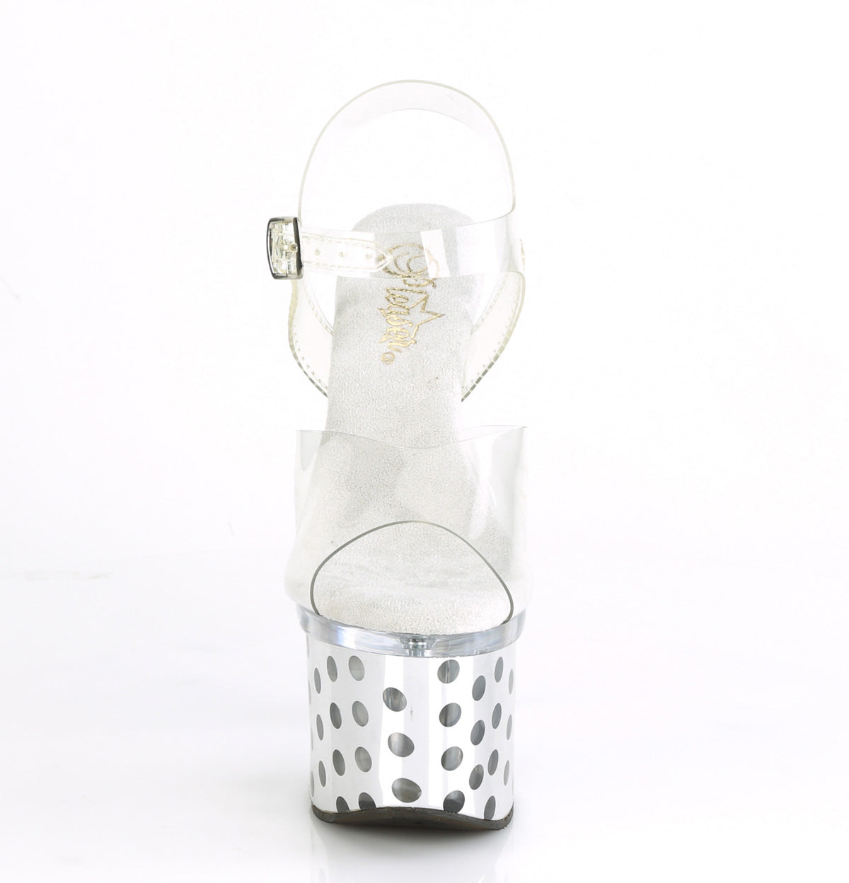 DISCOLITE-708DOTS 7" Heel, 3" PF LED Illuminated Ankle Strap Sandal