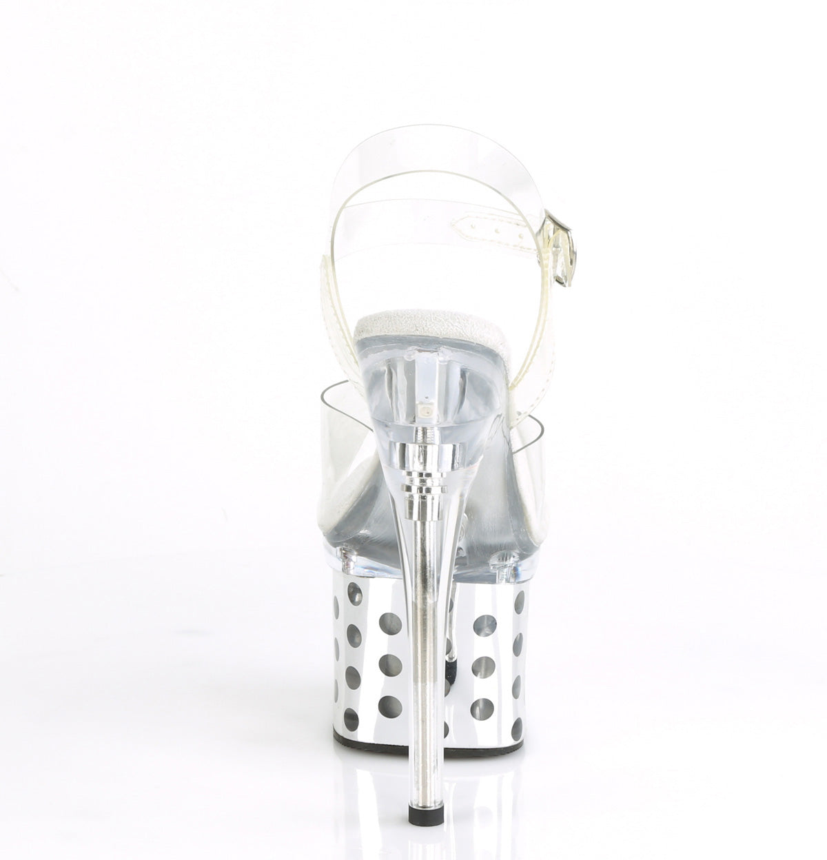 DISCOLITE-708DOTS 7" Heel, 3" PF LED Illuminated Ankle Strap Sandal