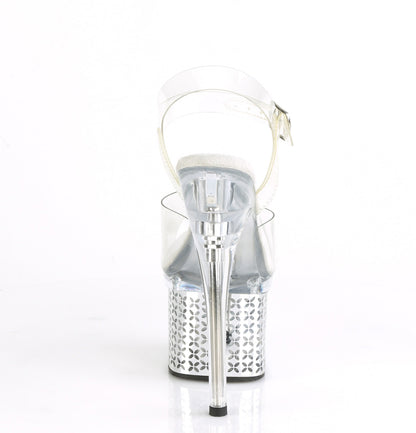 DISCOLITE-708FLP 7" Heel, 3" PF LED Illuminated Ankle Strap Sandal