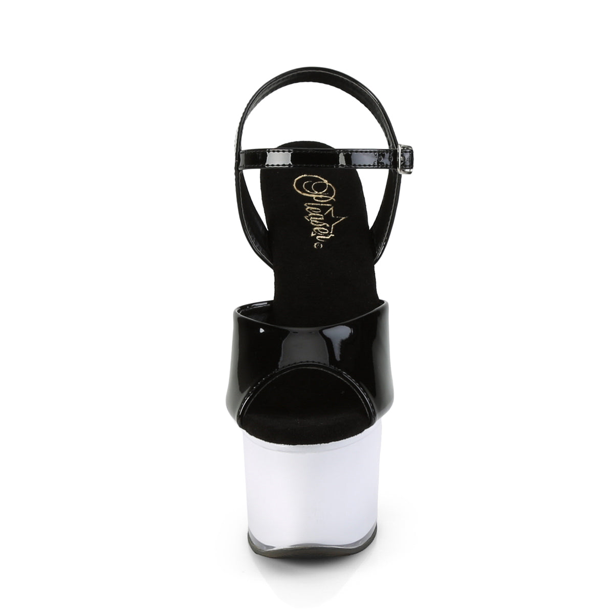 DISCOLITE-709 7" Heel, 2 3/4" PF LED Illuminated Ankle Strap Sandal