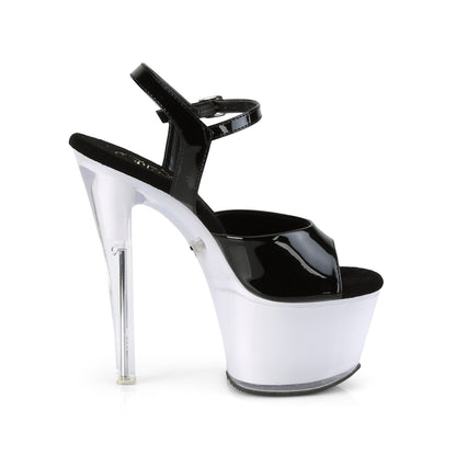 DISCOLITE-709 7" Heel, 2 3/4" PF LED Illuminated Ankle Strap Sandal