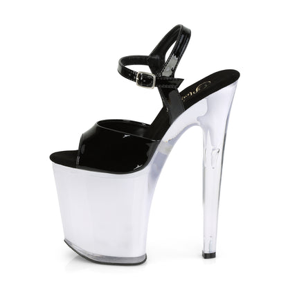 DISCOLITE-809 8" Heel, 4" PF LED Illuminated Ankle Strap Sandal