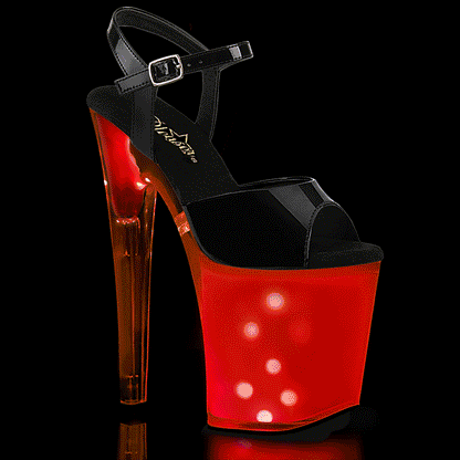 DISCOLITE-809 8" Heel, 4" PF LED Illuminated Ankle Strap Sandal