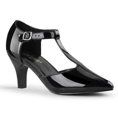 DIVINE-415 3" Block Heel D'orsay Style T-Strap Pump