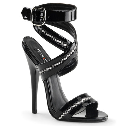 DOMINA-119 6" Zipper-Inlaid Wrap-Around Sandal