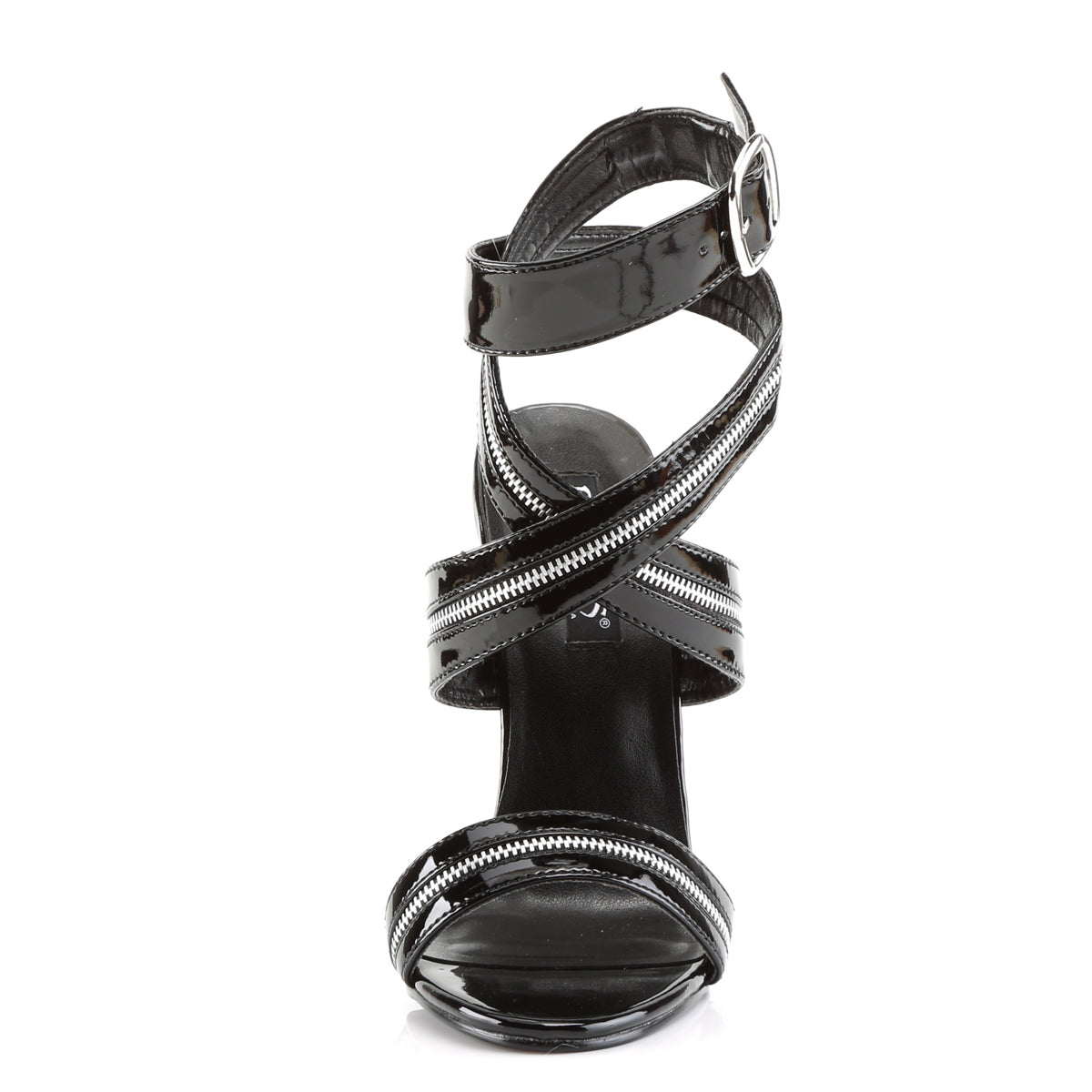 DOMINA-119 6" Zipper-Inlaid Wrap-Around Sandal