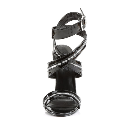 DOMINA-119 6" Zipper-Inlaid Wrap-Around Sandal