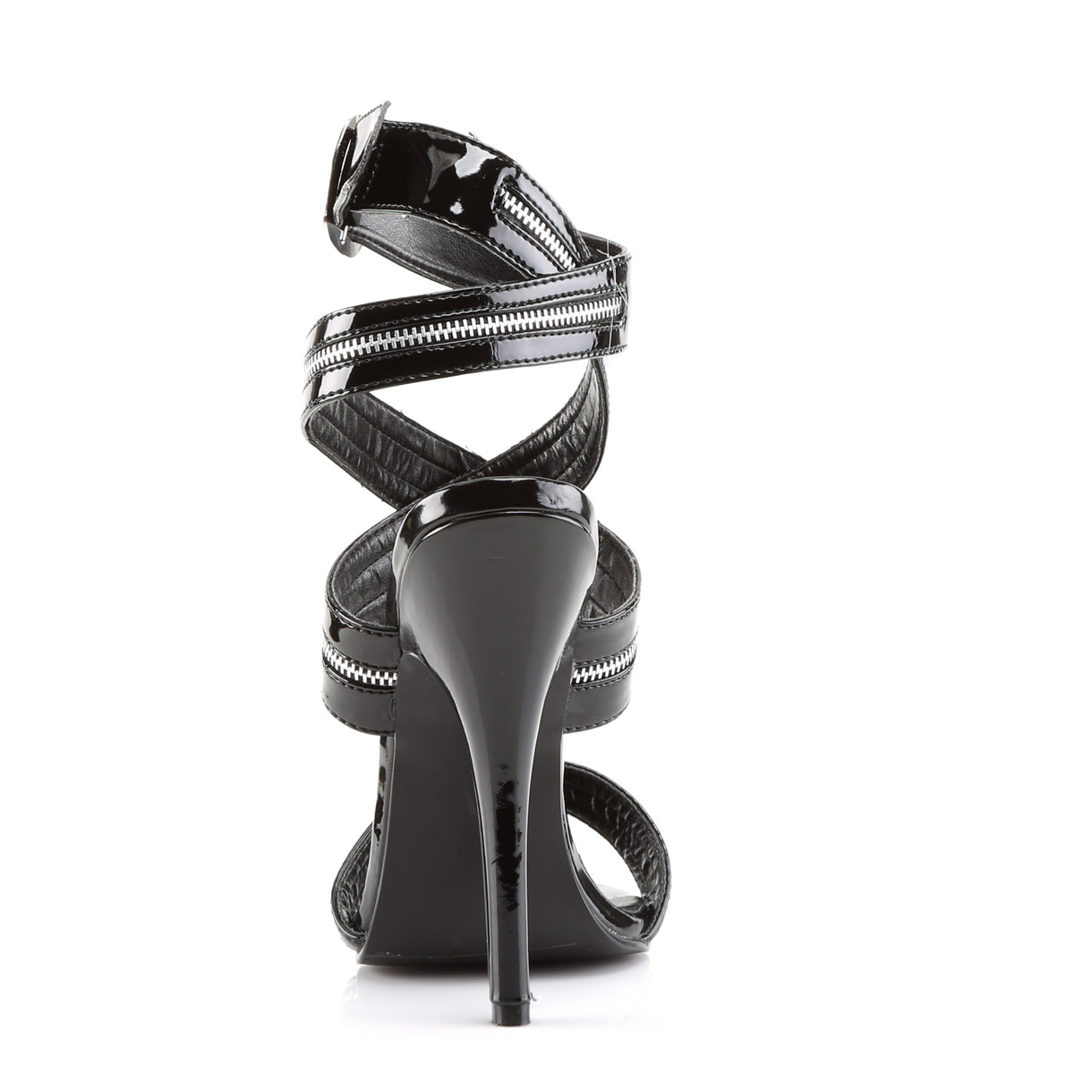 DOMINA-119 6" Zipper-Inlaid Wrap-Around Sandal