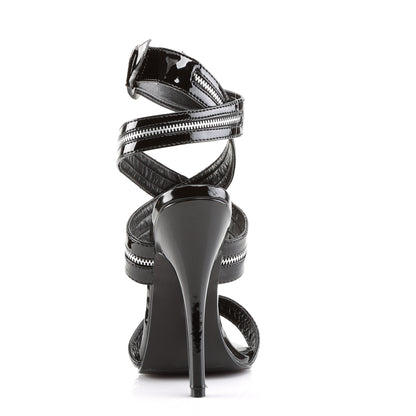 DOMINA-119 6" Zipper-Inlaid Wrap-Around Sandal