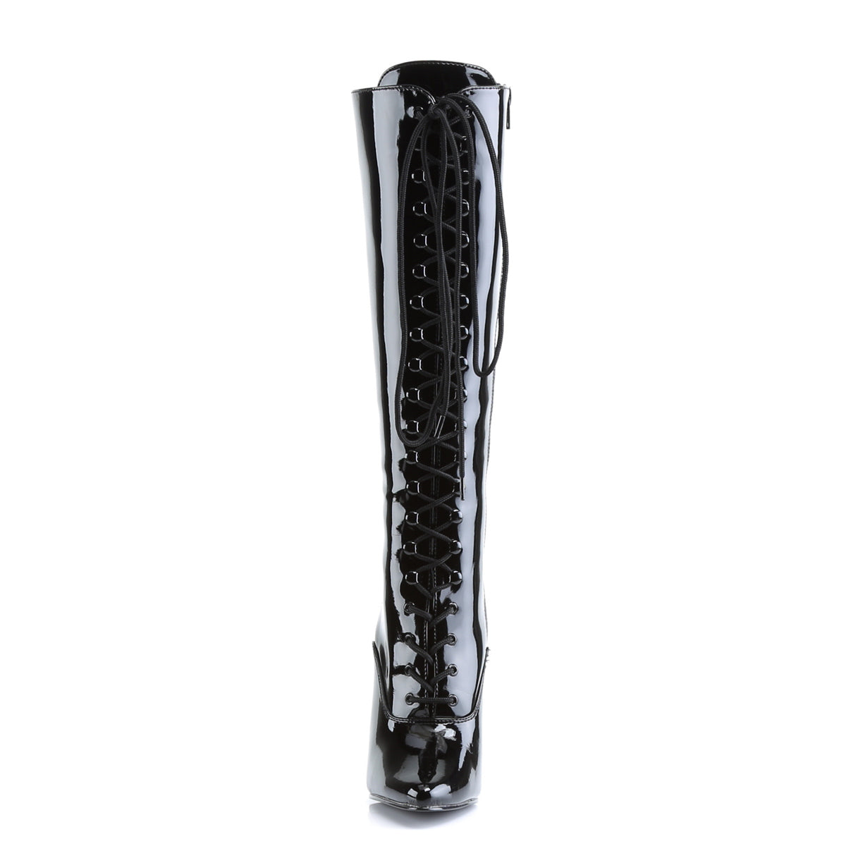 DOMINA-2020 6" Lace-Up Knee Boot, Side Zip