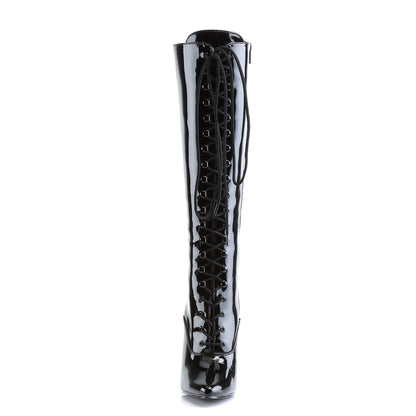 DOMINA-2020 6" Lace-Up Knee Boot, Side Zip