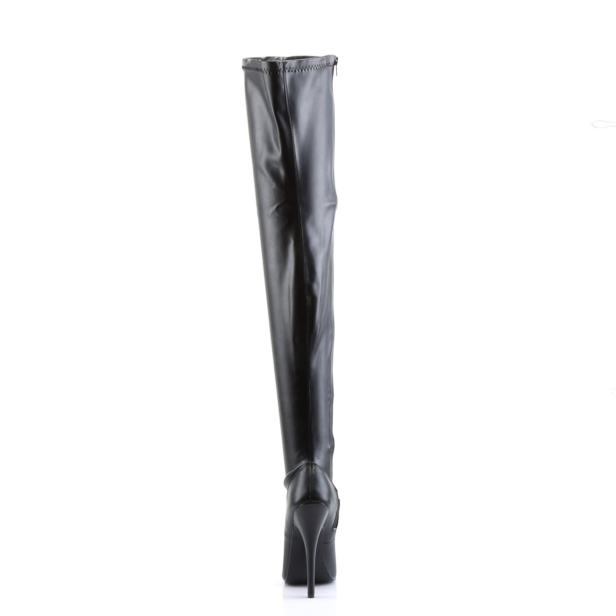 DOMINA-3000 6" Plain Stretch Thigh Boot, Side Zip