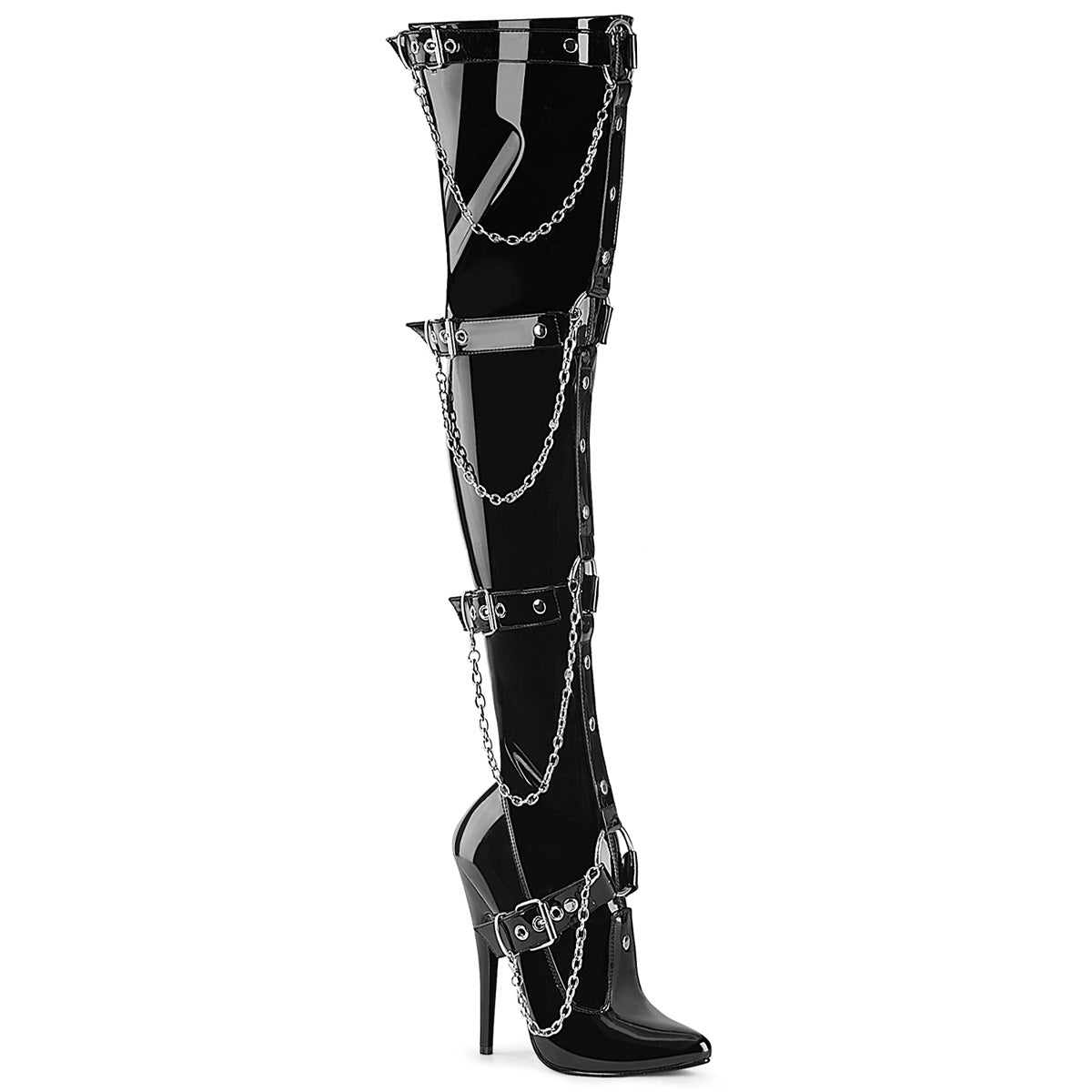 DOMINA-3027 6" Stiletto Heel Stretch Thigh High Boot