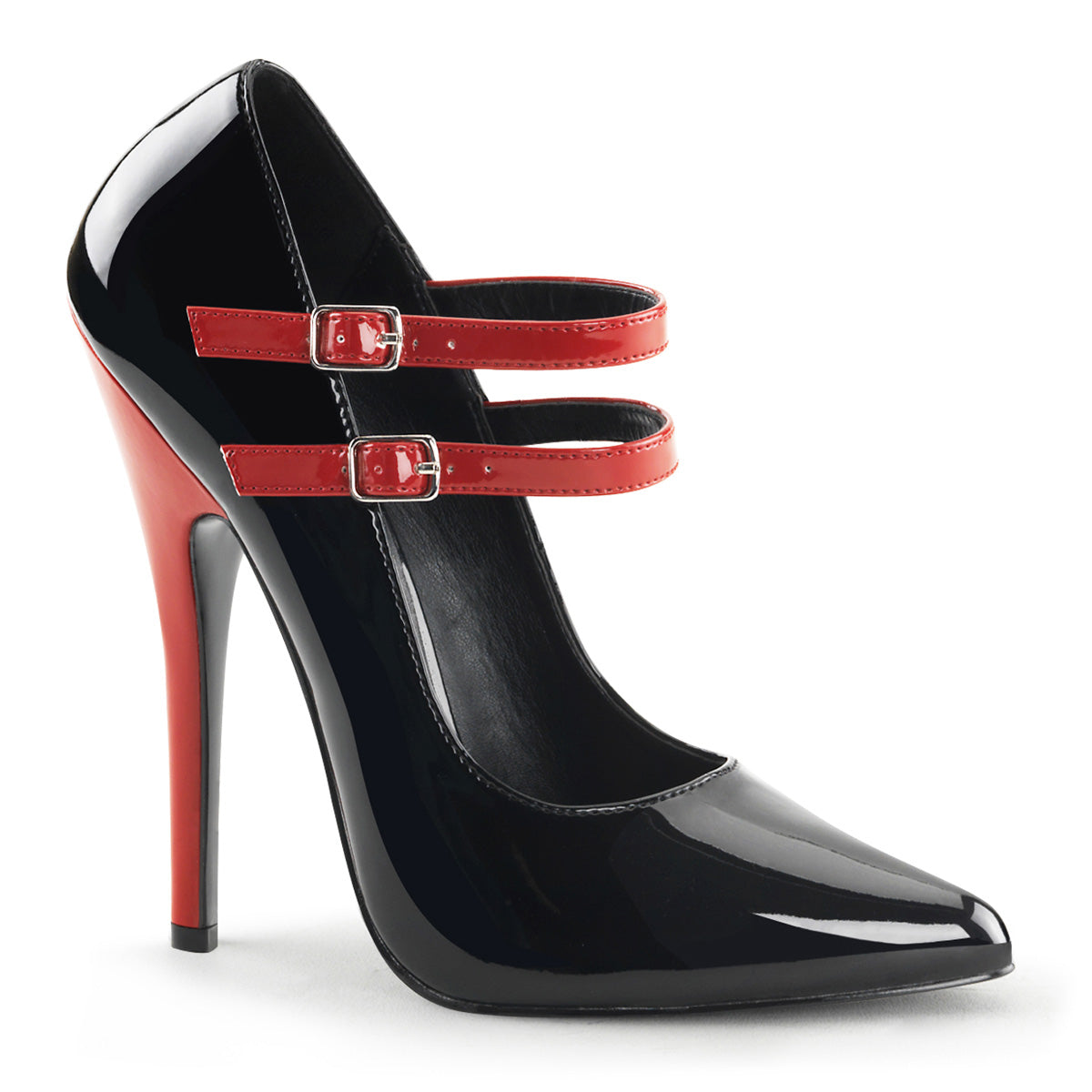 DOMINA-442 6" Mary Jane Pump W/ Contrast Heel