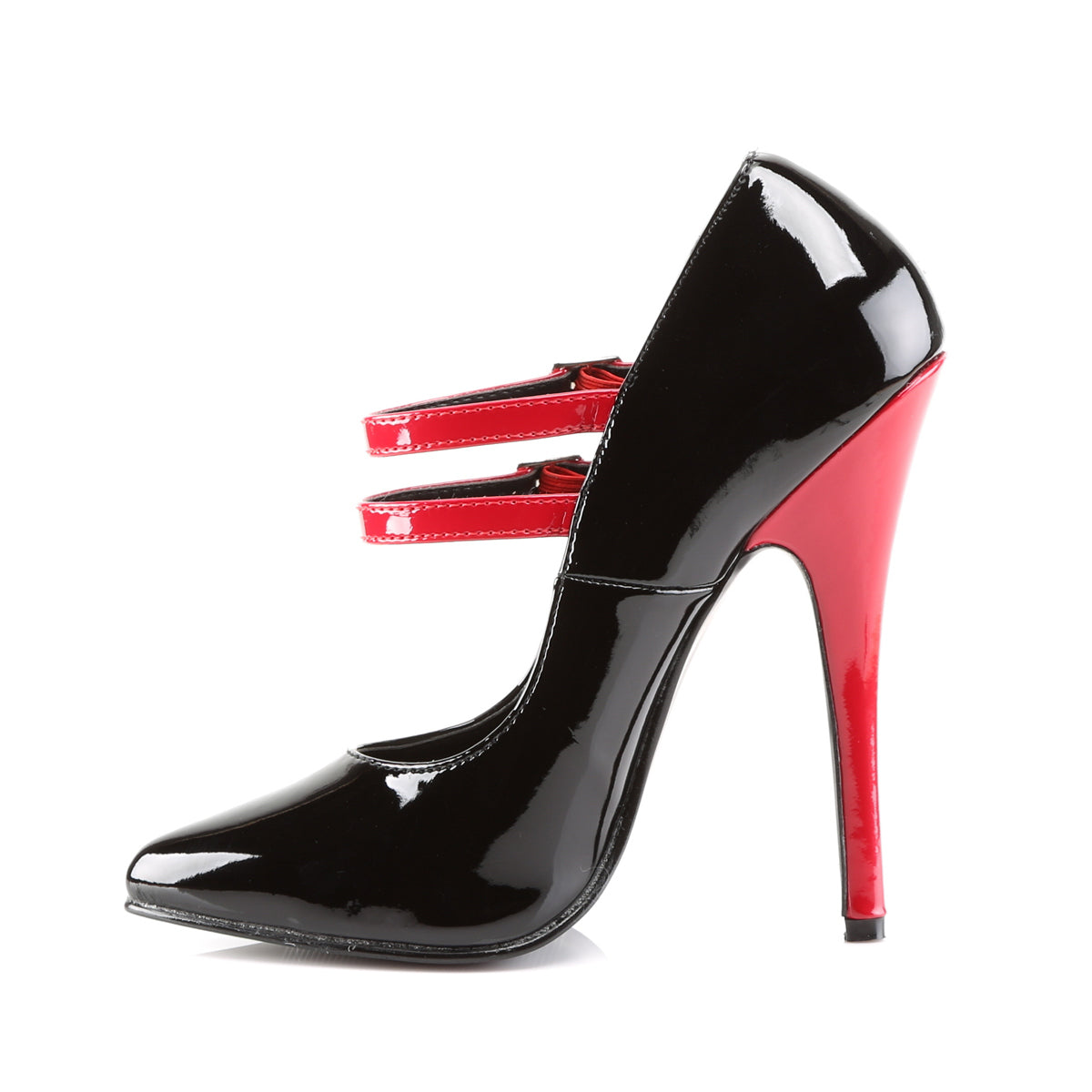 DOMINA-442 6" Mary Jane Pump W/ Contrast Heel
