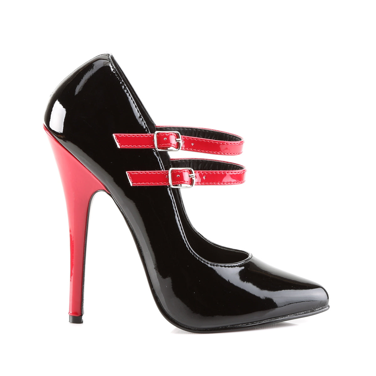 DOMINA-442 6" Mary Jane Pump W/ Contrast Heel