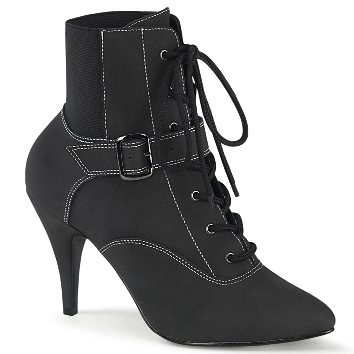 DREAM-1022 4" Heel Buckle Lace-Up Ankle Boot