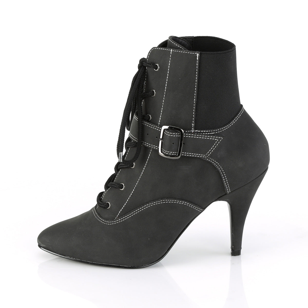 DREAM-1022 4" Heel Buckle Lace-Up Ankle Boot