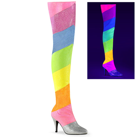 DREAM-3012RBG **4" Heel Thigh High Boot, Side Zip
