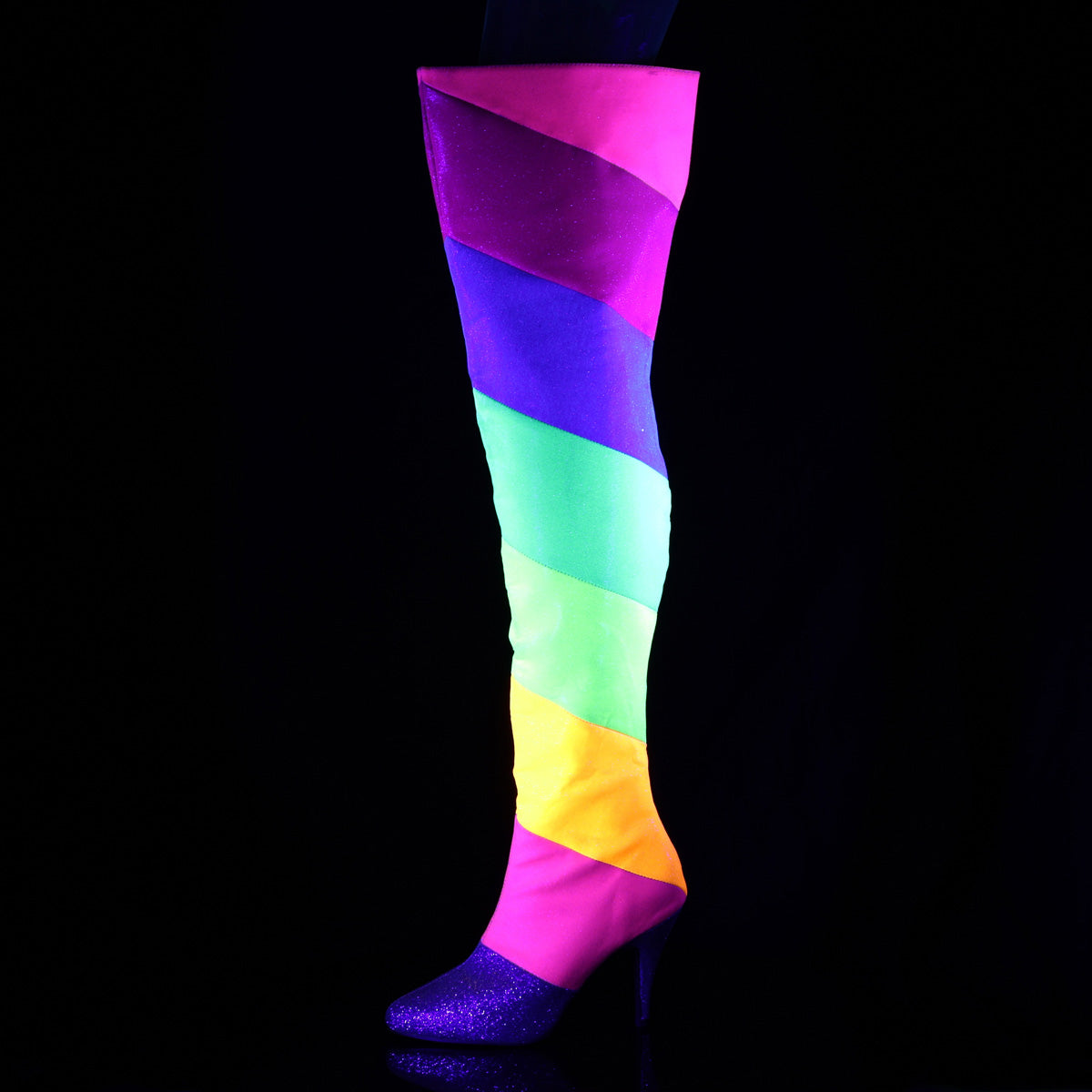 DREAM-3012RBG **4" Heel Thigh High Boot, Side Zip