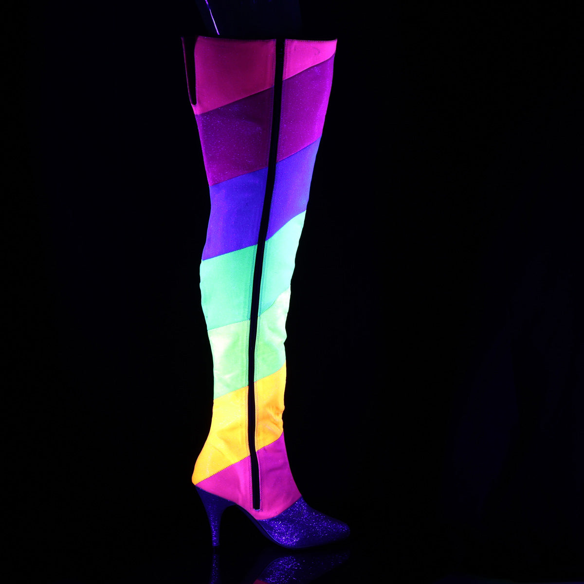 DREAM-3012RBG **4" Heel Thigh High Boot, Side Zip