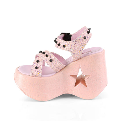 DYNAMITE-02 *5" Star Cutout Platform Wedge Ankle Strap Sandal