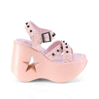 DYNAMITE-02 *5" Star Cutout Platform Wedge Ankle Strap Sandal