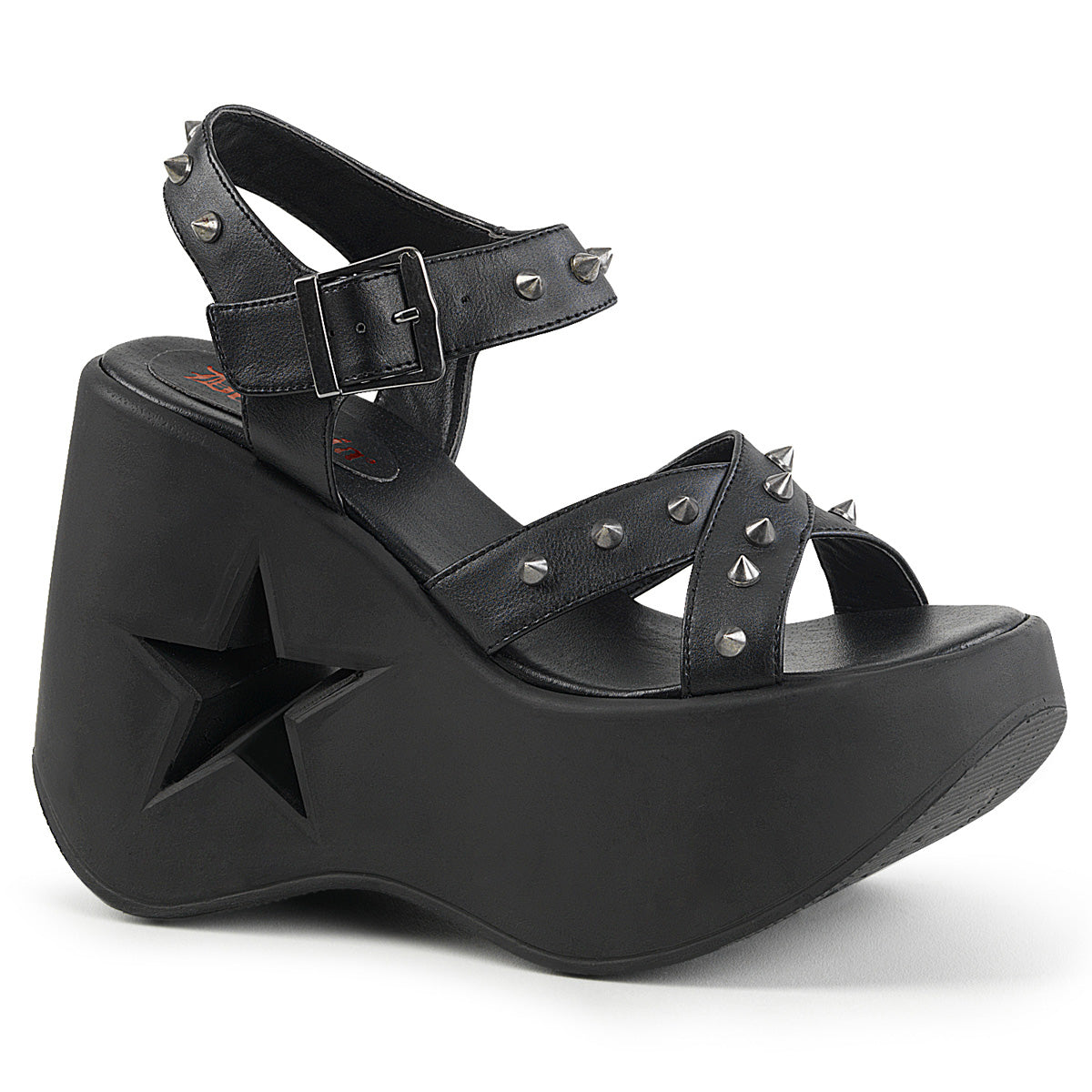 DYNAMITE-02 *5" Star Cutout Platform Wedge Ankle Strap Sandal