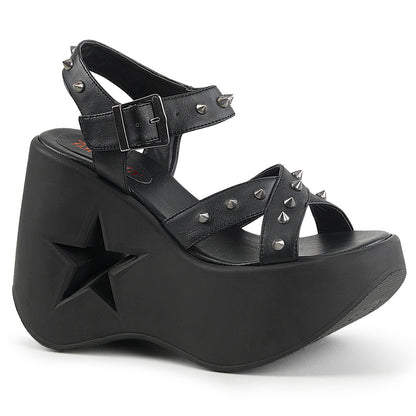 DYNAMITE-02 *5" Star Cutout Platform Wedge Ankle Strap Sandal
