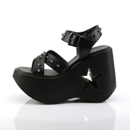 DYNAMITE-02 5" Star Cutout Platform Wedge Ankle Strap Sandal