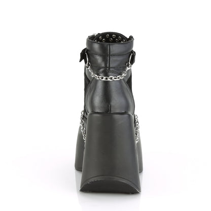 DYNAMITE-101 *5" Star Cutout PF Wedge Side Lace-Up Ankle Boot, Side Zip