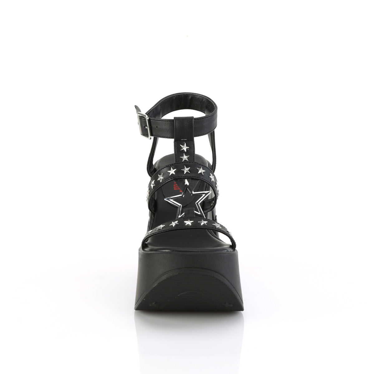 DYNAMITE-12 5" Star Cutout PF Wedge Wrap Around Ankle Strap Sandal
