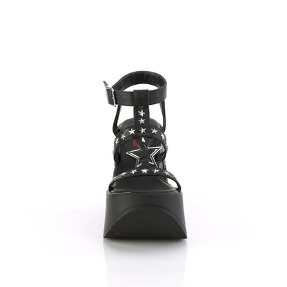 DYNAMITE-12 5" Star Cutout PF Wedge Wrap Around Ankle Strap Sandal