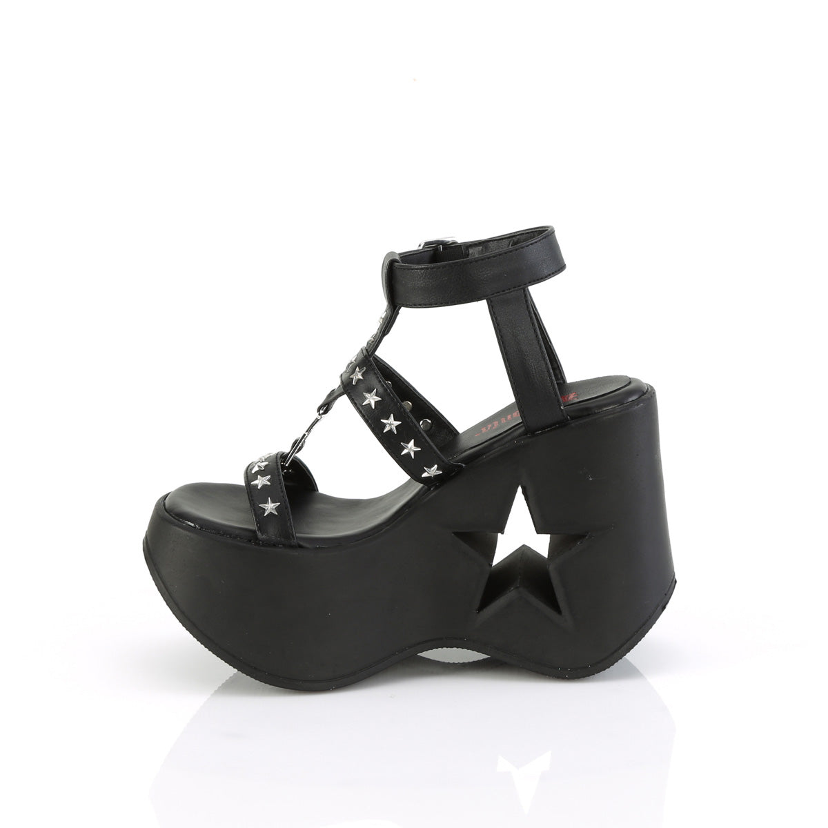 DYNAMITE-12 5" Star Cutout PF Wedge Wrap Around Ankle Strap Sandal