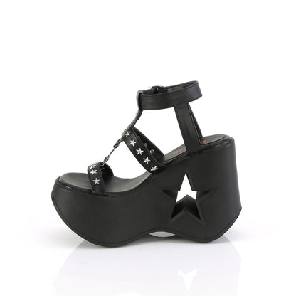 DYNAMITE-12 5" Star Cutout PF Wedge Wrap Around Ankle Strap Sandal
