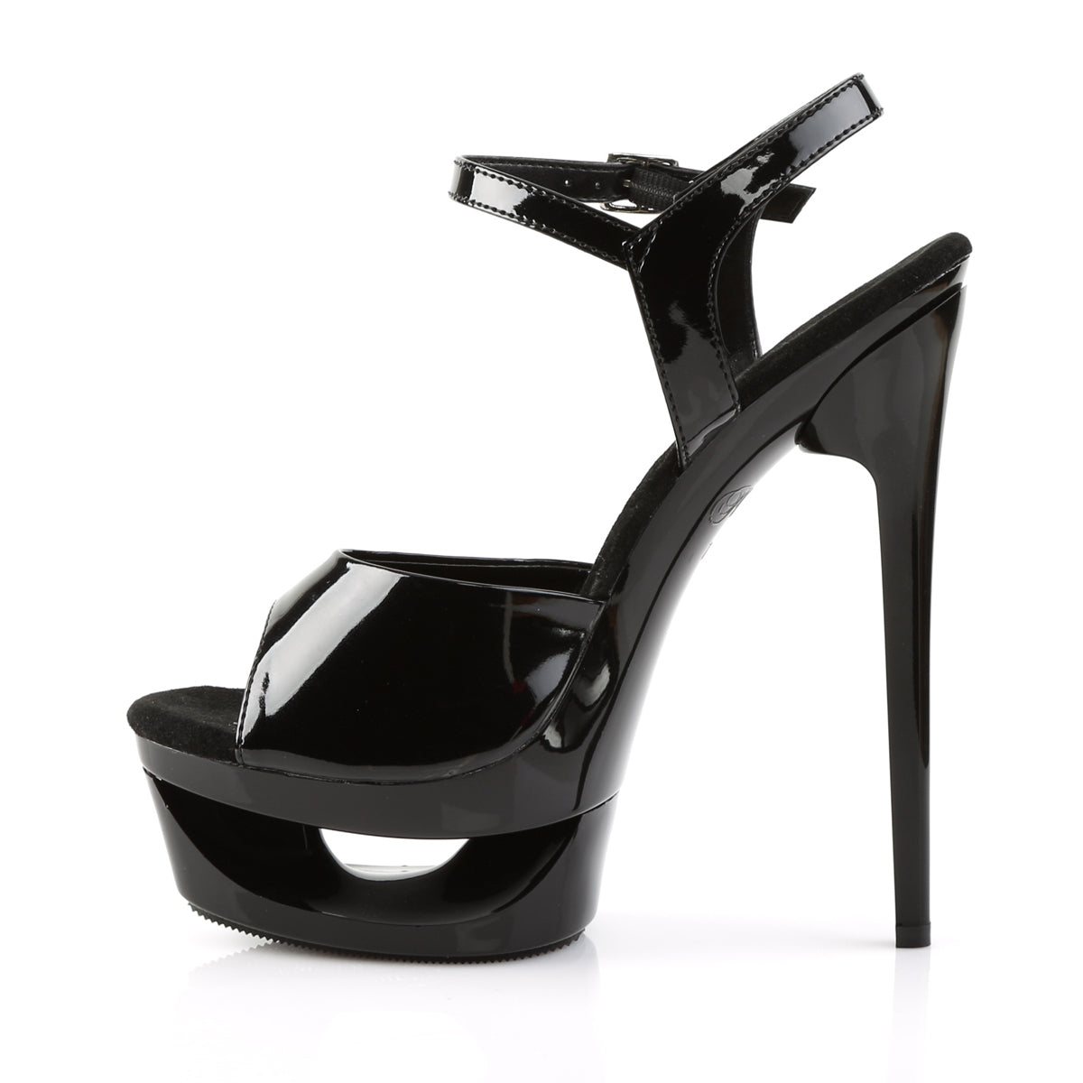 ECLIPSE-609 *6 1/2" Heel, 1 3/4" Cut-Out PF Ankle Strap Sandal