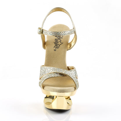 ECLIPSE-619G 6 1/2" Heel, 1 3/4" Cut-Out PF Criss-Cross Ankle Sandal