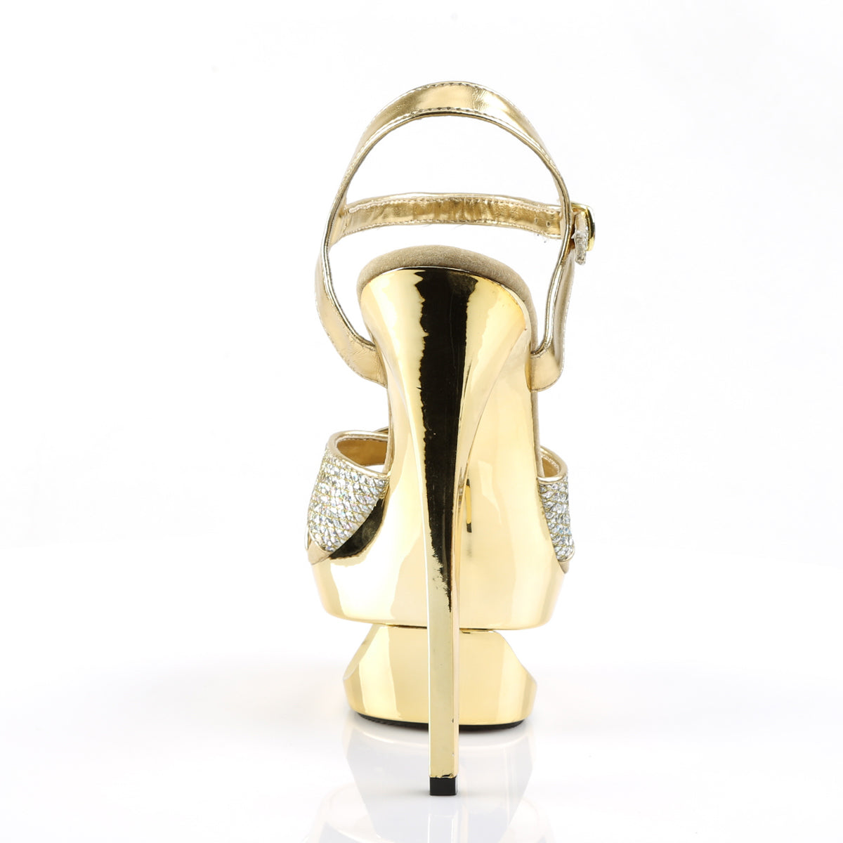ECLIPSE-619G 6 1/2" Heel, 1 3/4" Cut-Out PF Criss-Cross Ankle Sandal