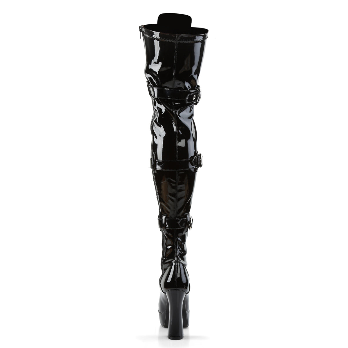 ELECTRA-3028 5" Stack Heel, 1 1/2" PF Front Lace-Up Thigh Boot