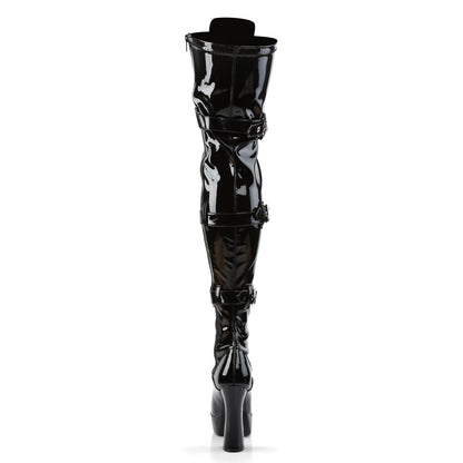 ELECTRA-3028 5" Stack Heel, 1 1/2" PF Front Lace-Up Thigh Boot