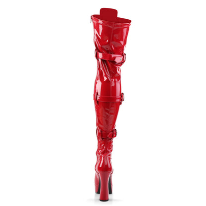 ELECTRA-3028 5" Stack Heel, 1 1/2" PF Front Lace-Up Thigh Boot