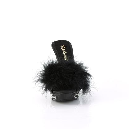ELEGANT-401F 4 1/2" Heel, 1" PF Marabou Fur Slipper