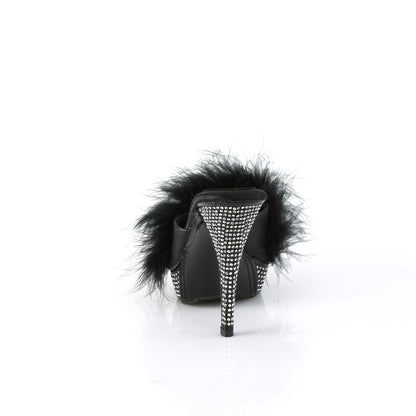 ELEGANT-401F 4 1/2" Heel, 1" PF Marabou Fur Slipper