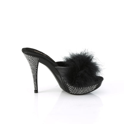ELEGANT-401F 4 1/2" Heel, 1" PF Marabou Fur Slipper