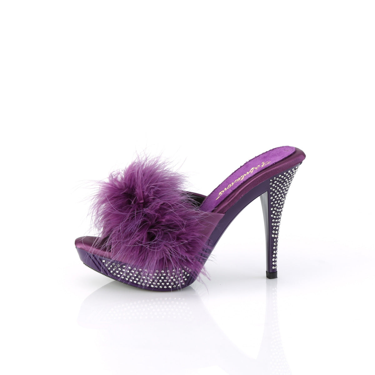 ELEGANT-401F **4 1/2" Heel, 1" PF Marabou Fur Slipper