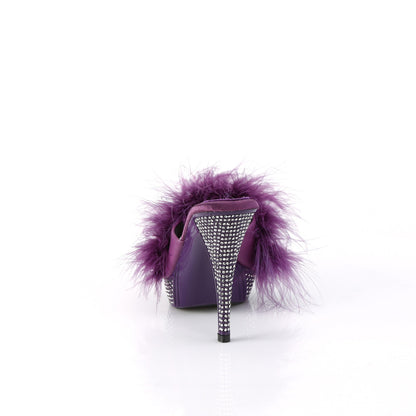 ELEGANT-401F **4 1/2" Heel, 1" PF Marabou Fur Slipper
